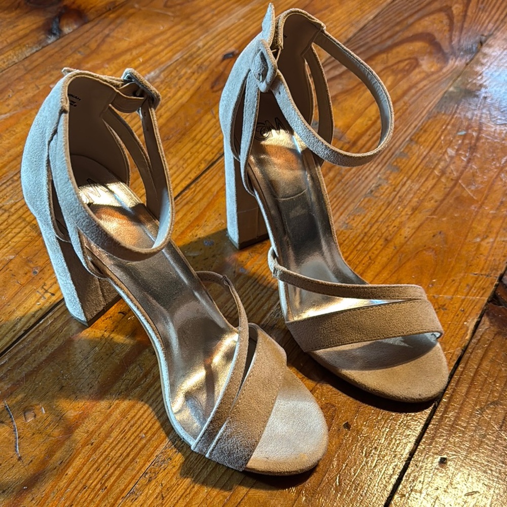 Elegant Tan Suede Women's Heels